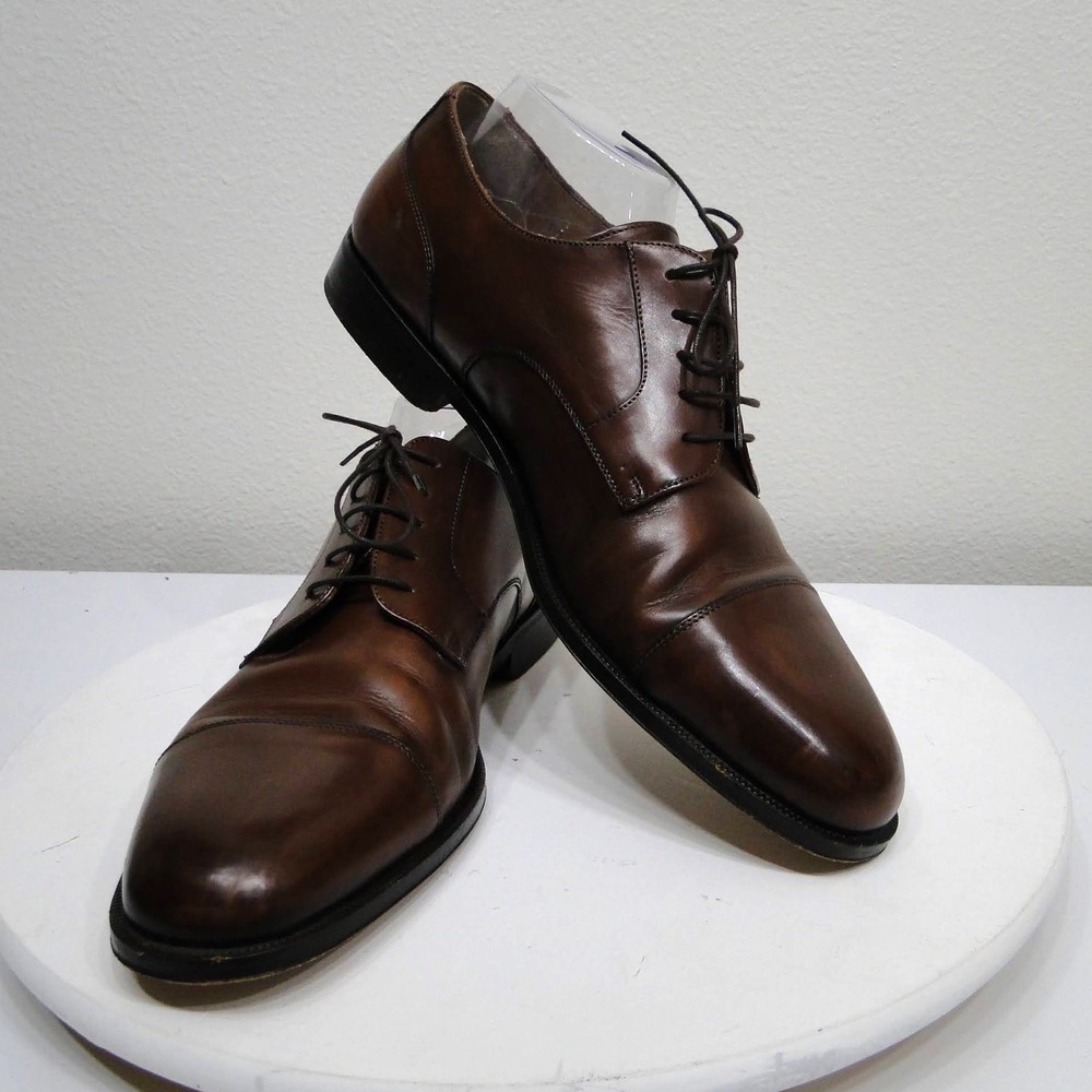 Cole Haan Collection Mens Brown Leather Cap Toe Derby Dress Shoes C02213 Sz 11D